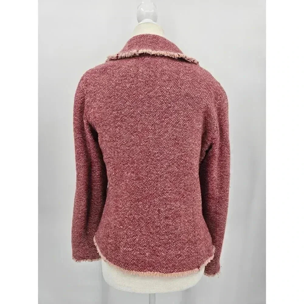 Elevenses Women's 4 Red Wool Holiday Bow Jacket/Blazer Anthropologie - Picture 2 of 8